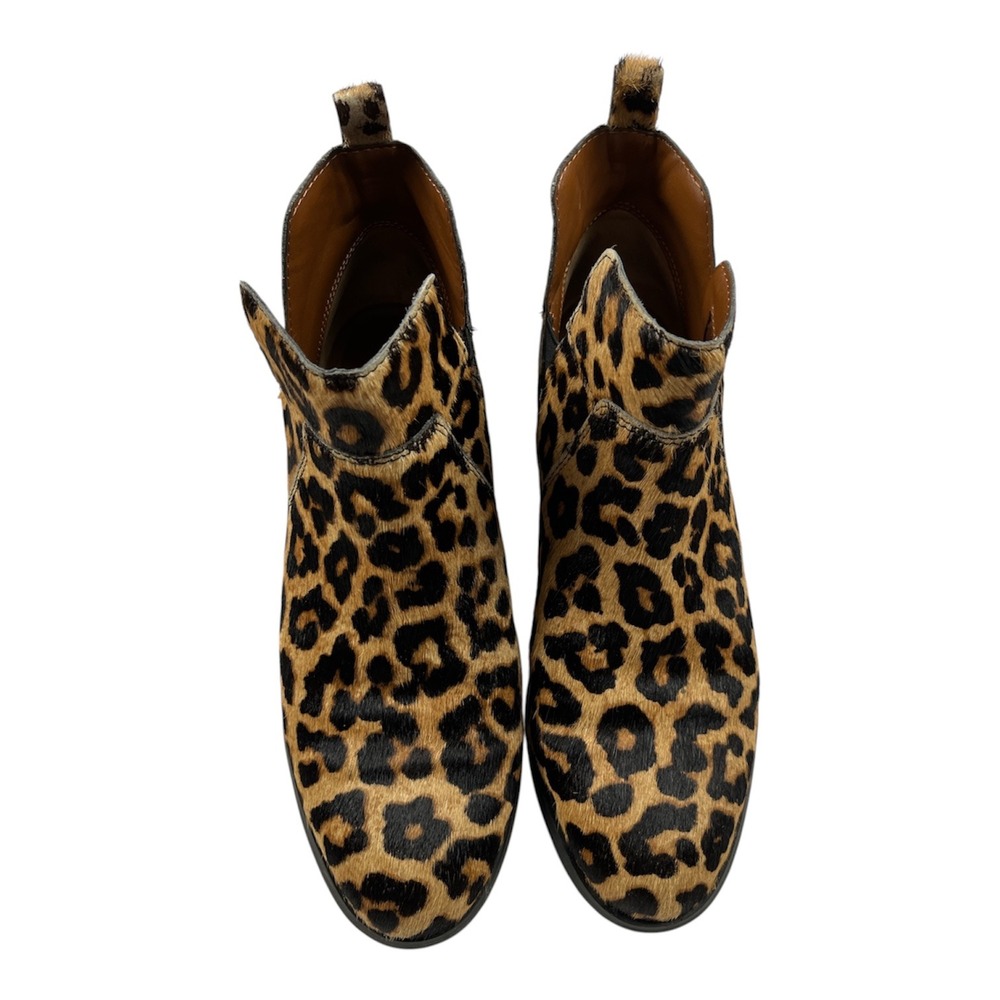 Franco Sarto Excellent Pre-Owned Ankle Booties Women 7.5 Leopard Calf Hair - Picture 5 of 9